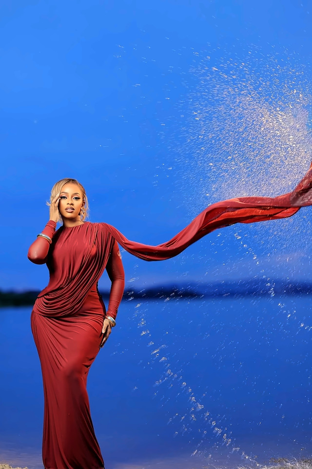 The Éloïse Draped Scarf Gown in Burgundy