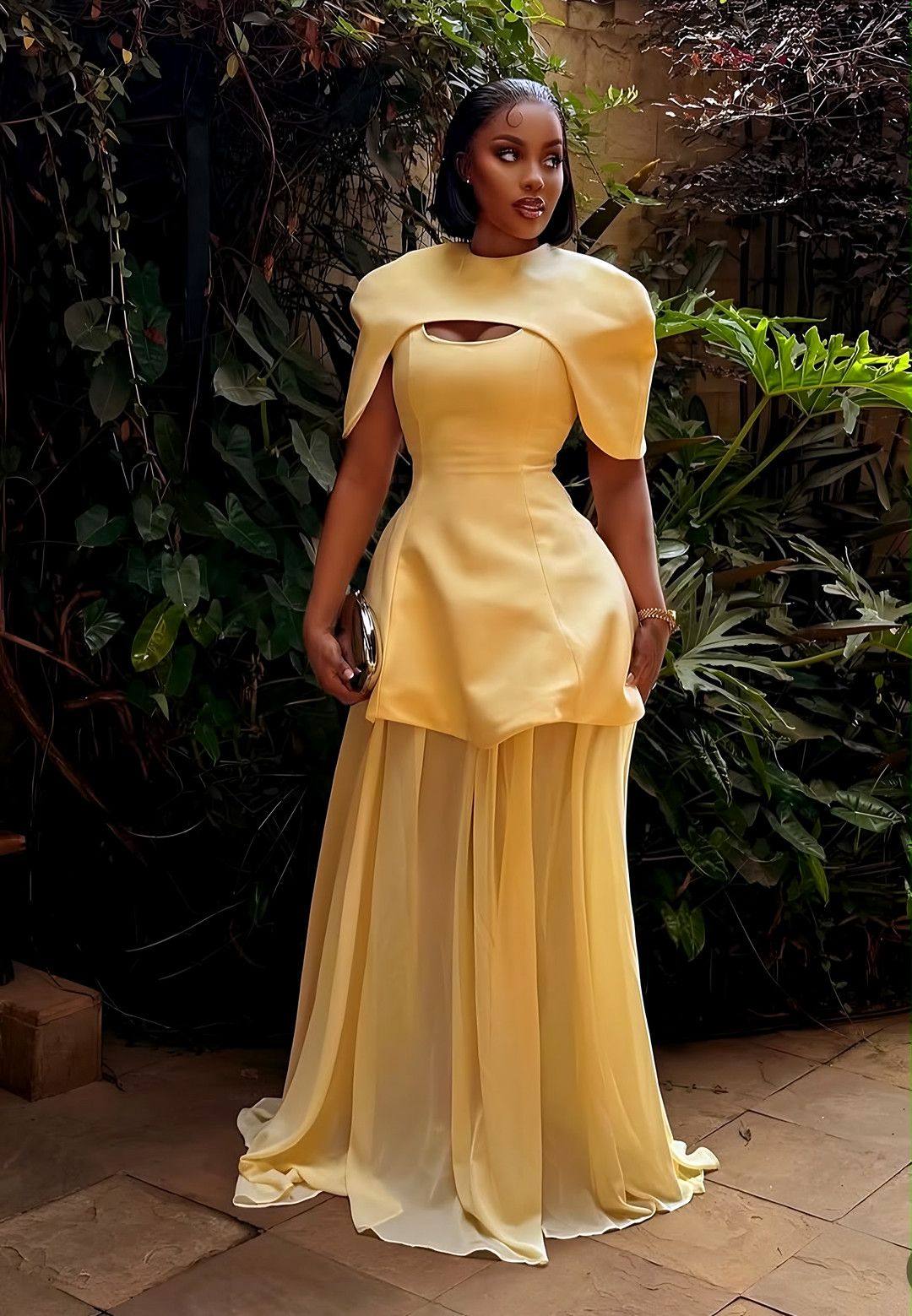 The Joséphine Caped Chiffon Gown view 1