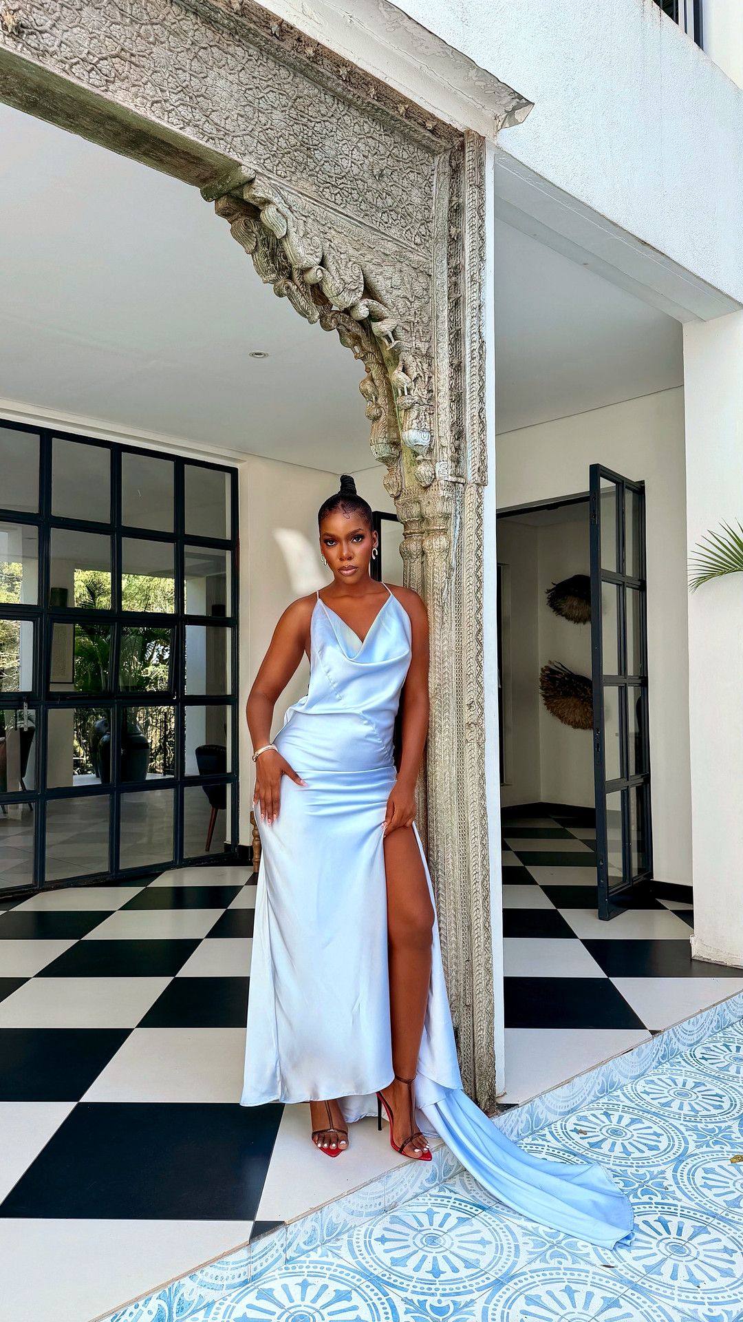 The Odette Satin Cowl Gown view 1